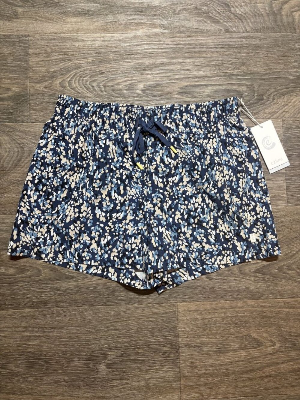 Johnny Was Calme Elements Travel Shorts Large Blue Multicolor Activewear NEW